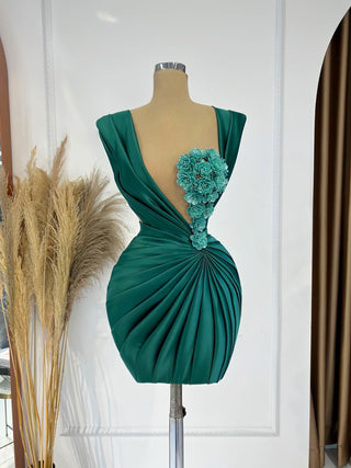 Cocktail DressCrystalsEmerald GreenWomen - Blini Fashion House