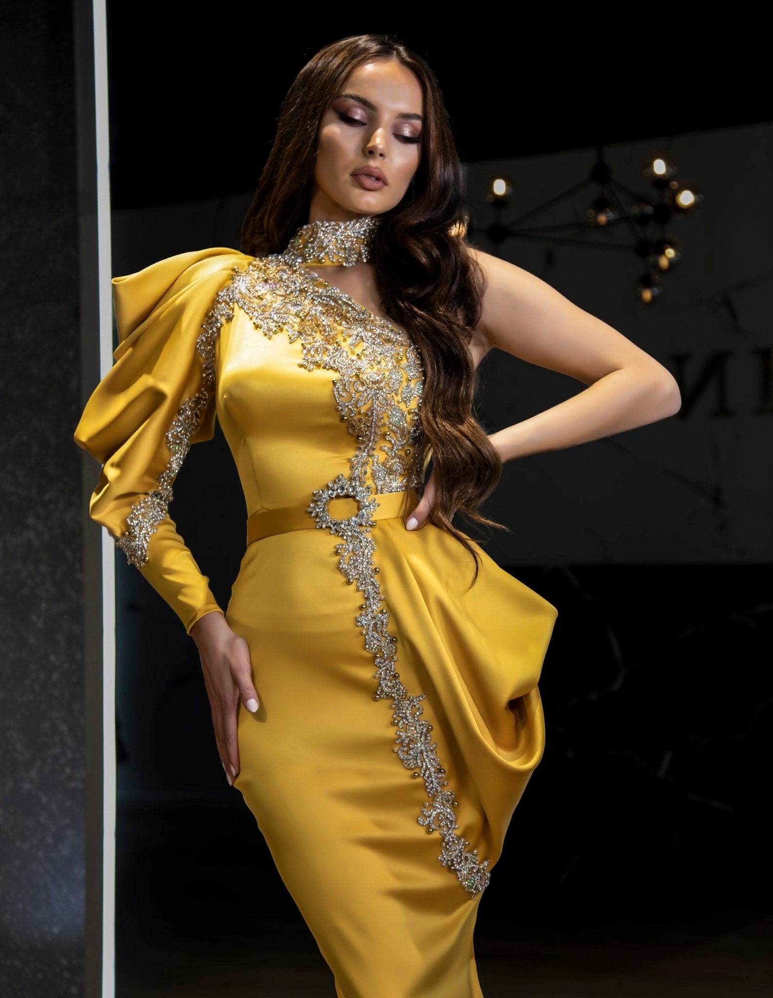 BeadsLong DressLuxoriousWomen - Blini Fashion House