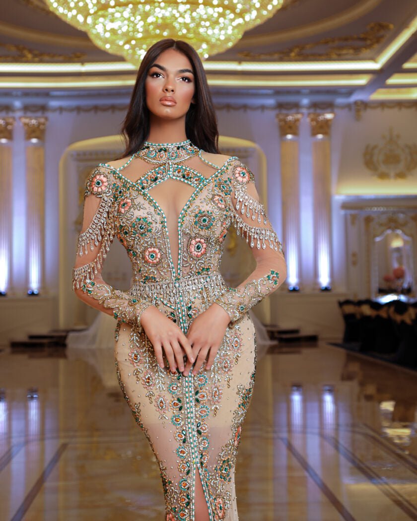 BeadsBeigeLong SleevesWomen - Blini Fashion House