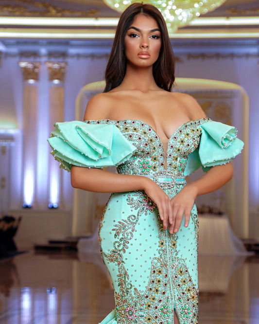 AquaDeep SlitLuxuriousWomen - Blini Fashion House