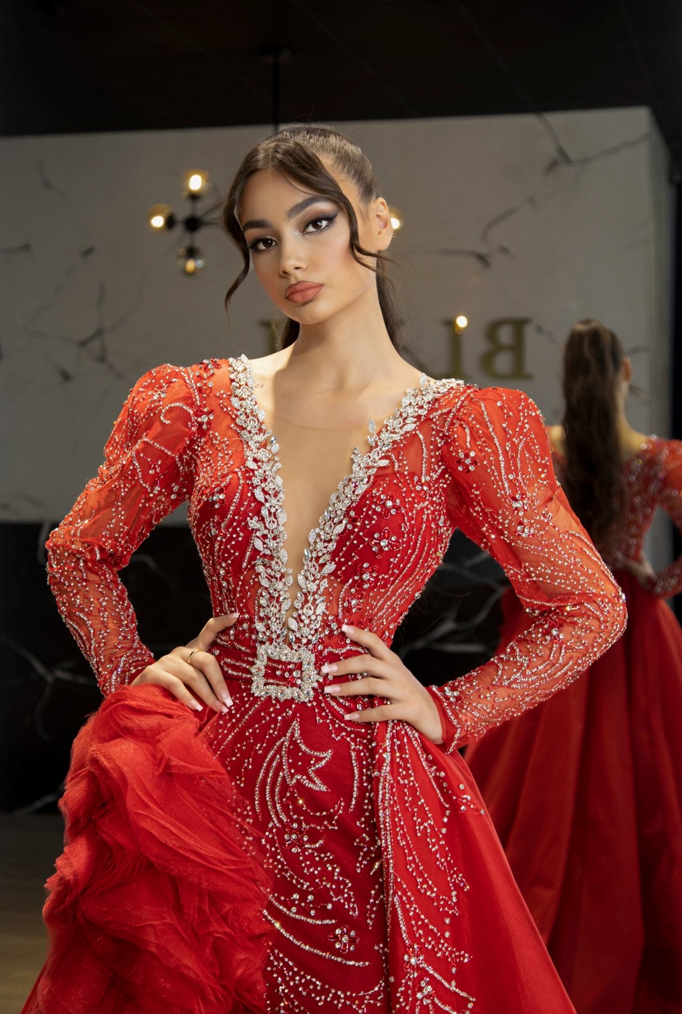 Long DressLuxoriousOverskirtWomen - Blini Fashion House