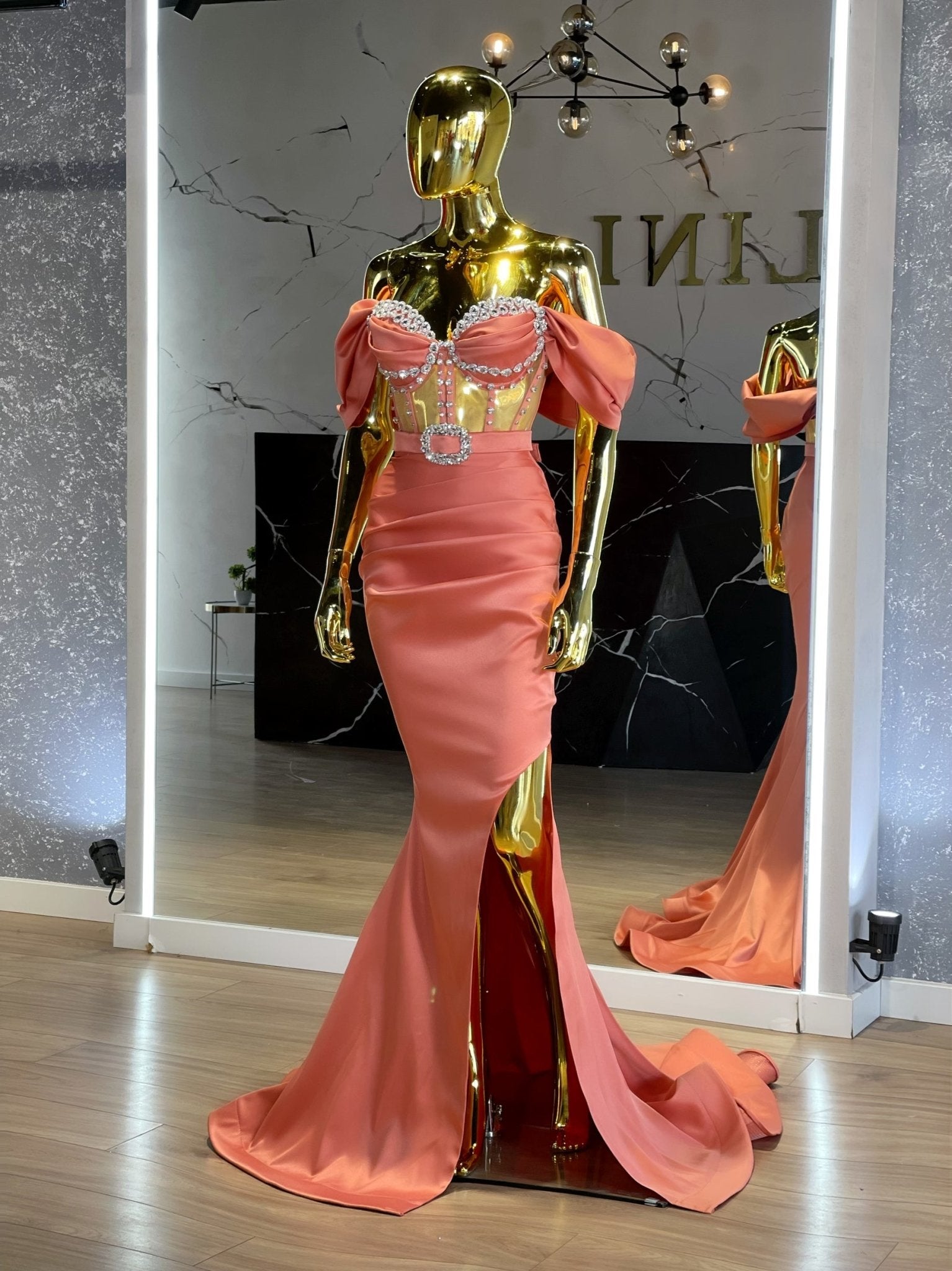 Deep SlitLuxuriousOff-ShoulderWomen - Blini Fashion House