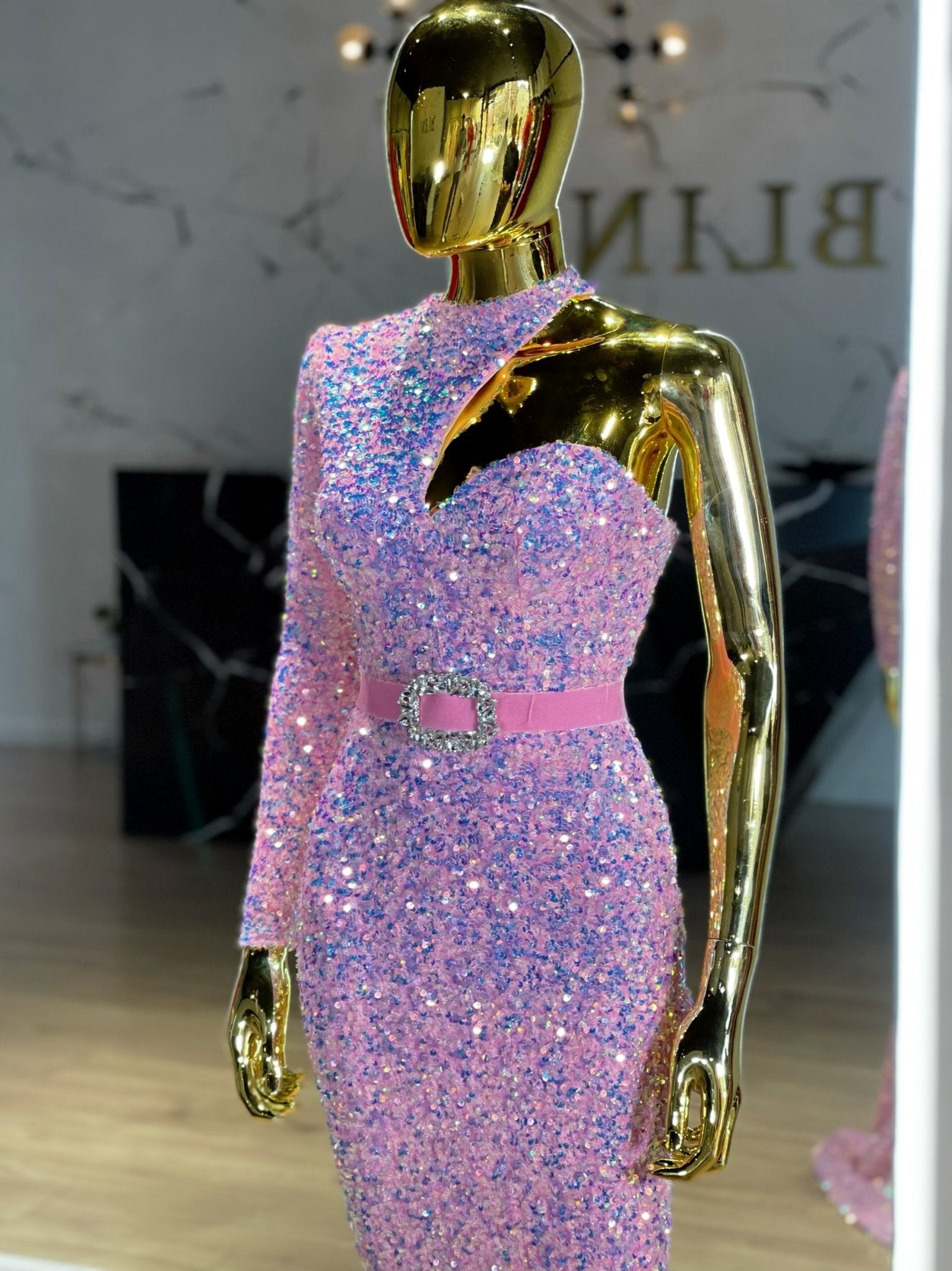 LuxuriousOne ShoulderSequinsWomen - Blini Fashion House