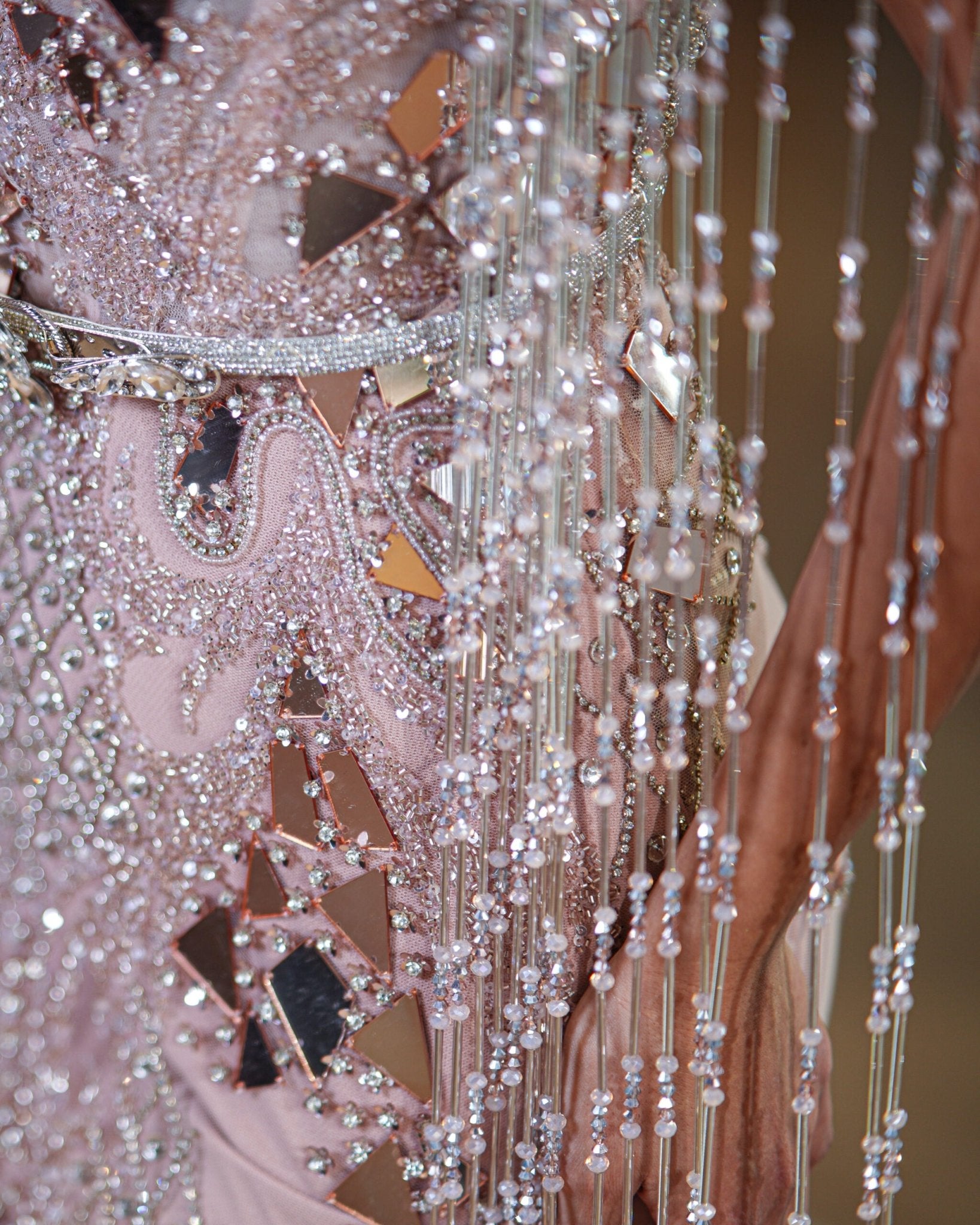 BeadsHigh NeckLong DressWomen - Blini Fashion House