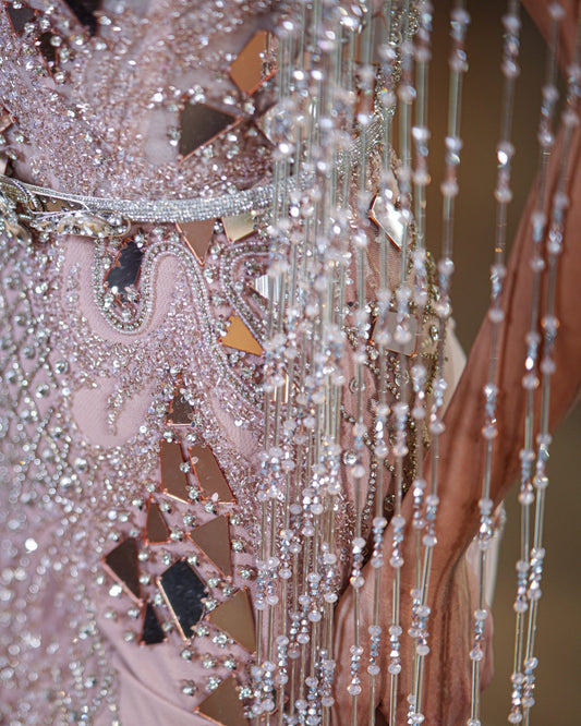 BeadsHigh NeckLong DressWomen - Blini Fashion House