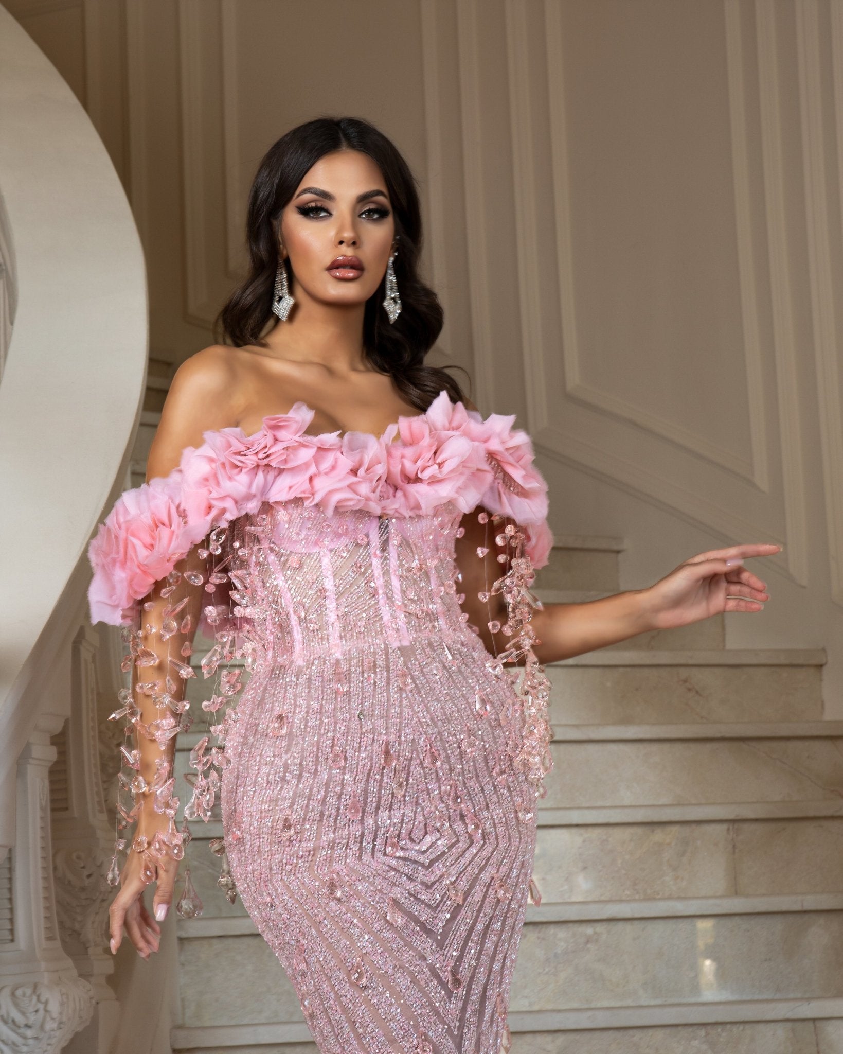 CrystalsLayered TulleLight PinkWomen - Blini Fashion House