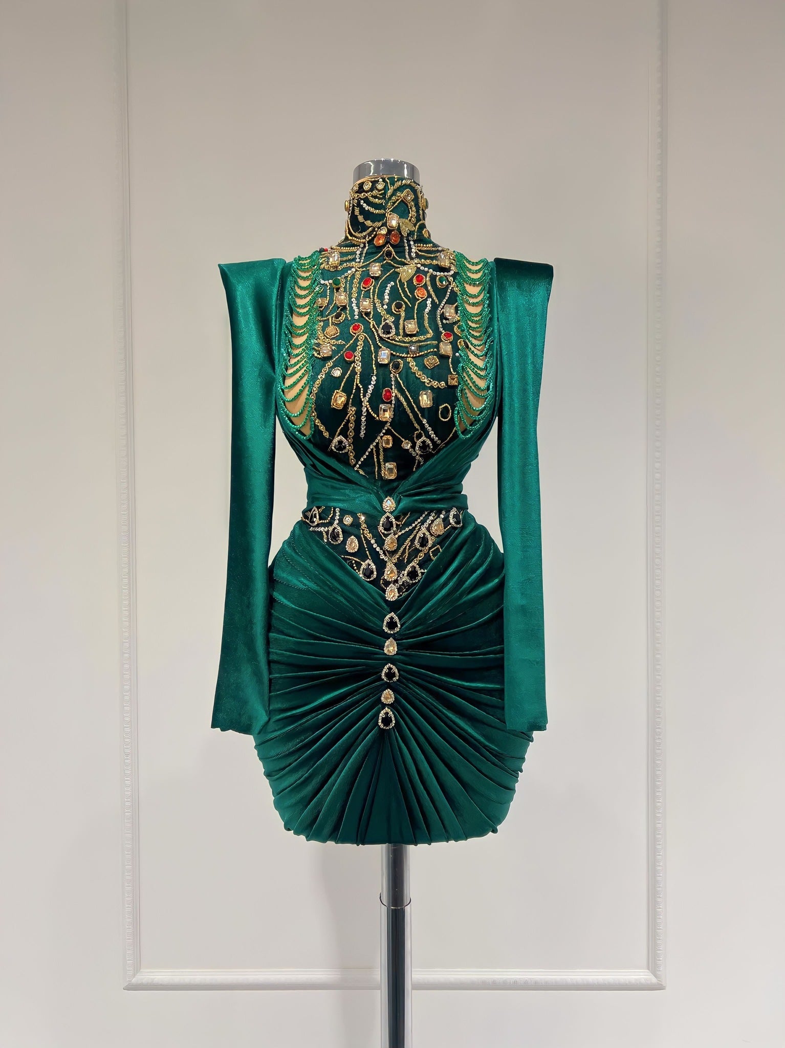 Cocktail DressCrystalsEmerald GreenWomen - Blini Fashion House