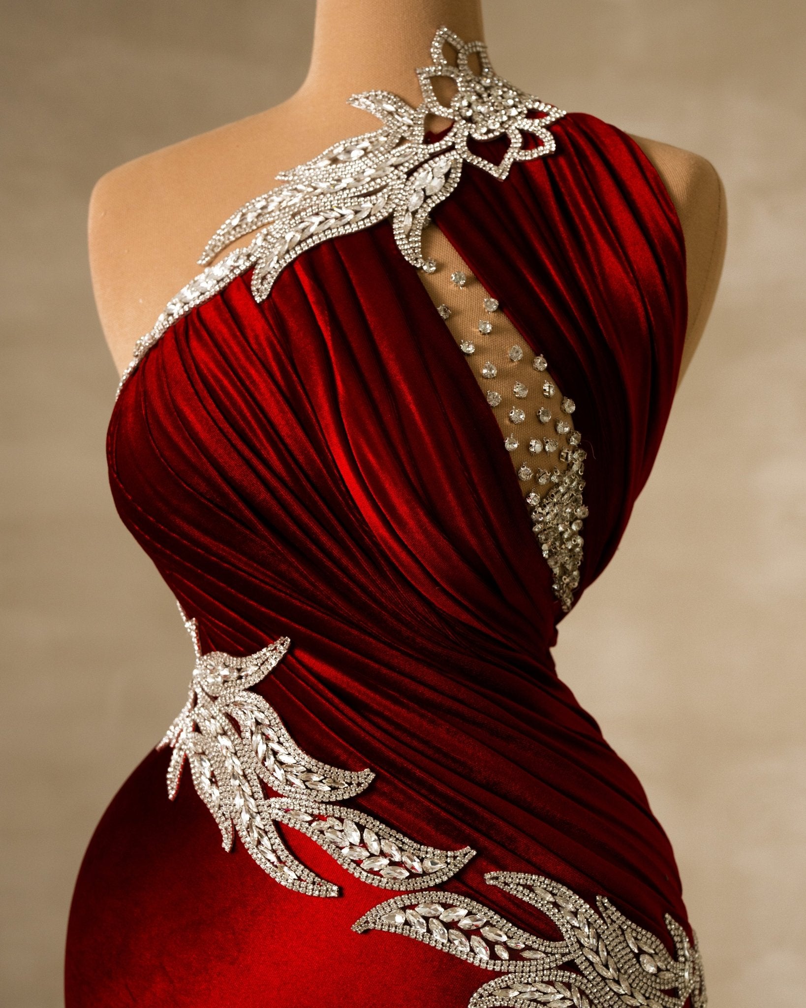 Silver Embellished Chest Cutout