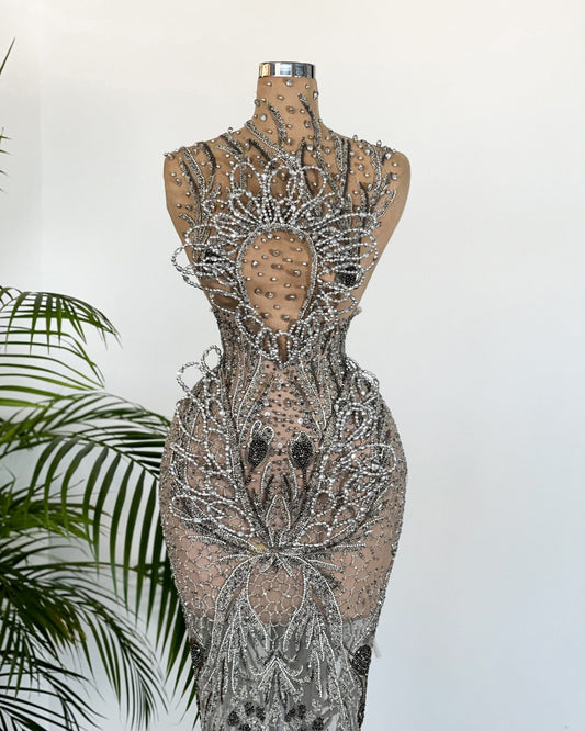 CrystalsGownLong DressWomen - Blini Fashion House