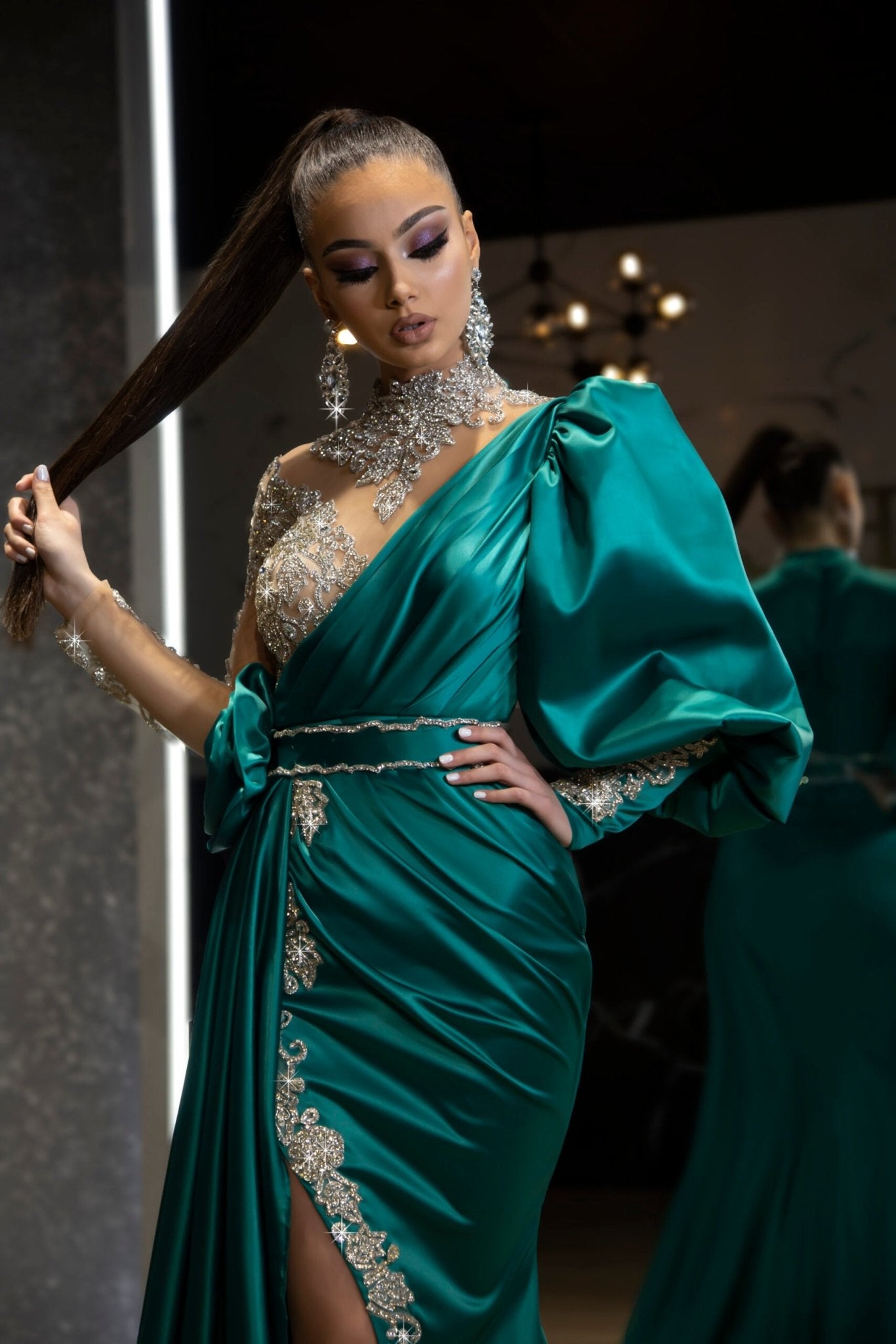 BeadsLong DressLuxoriousWomen - Blini Fashion House