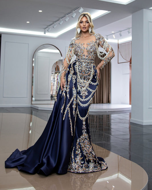 BeadsLong DressLong SleevesWomen - Blini Fashion House