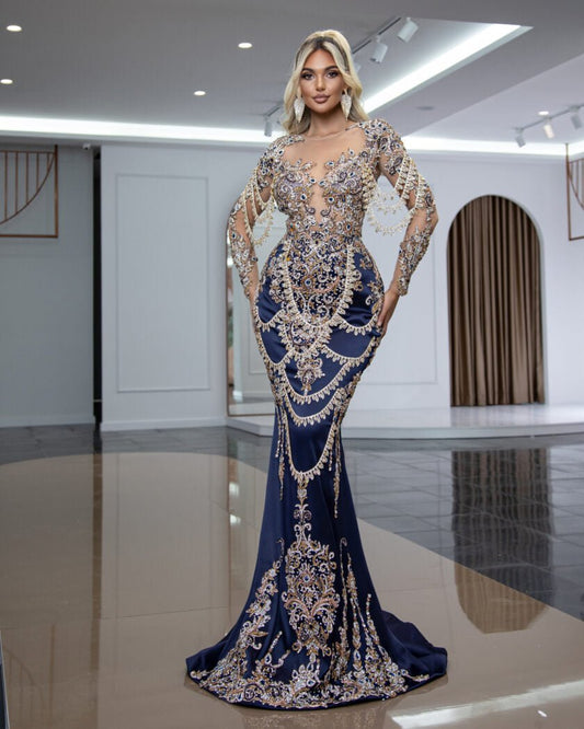 BeadsLong DressLong SleevesWomen - Blini Fashion House