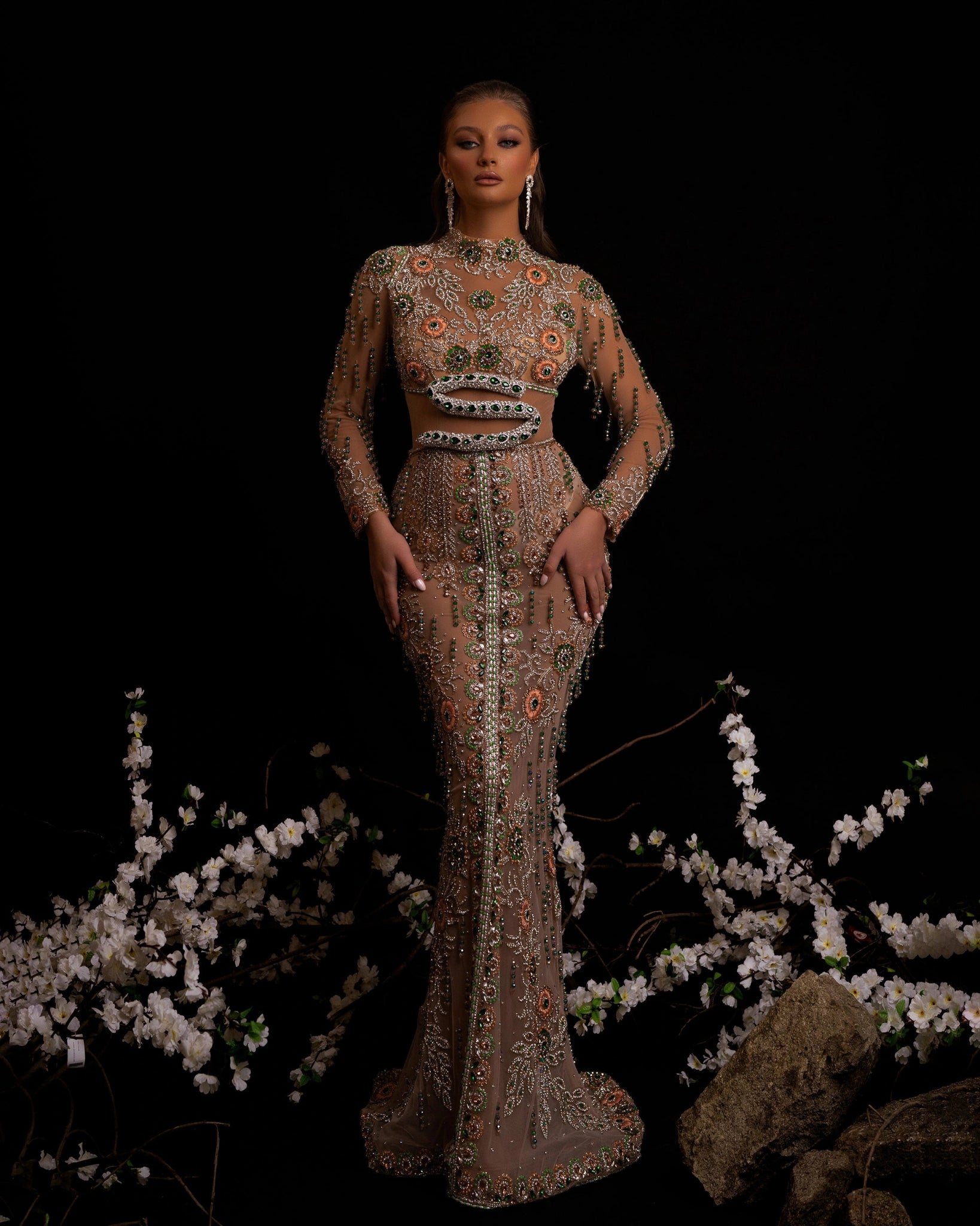 Serpent-Themed Attire Adorned with Rhinestones