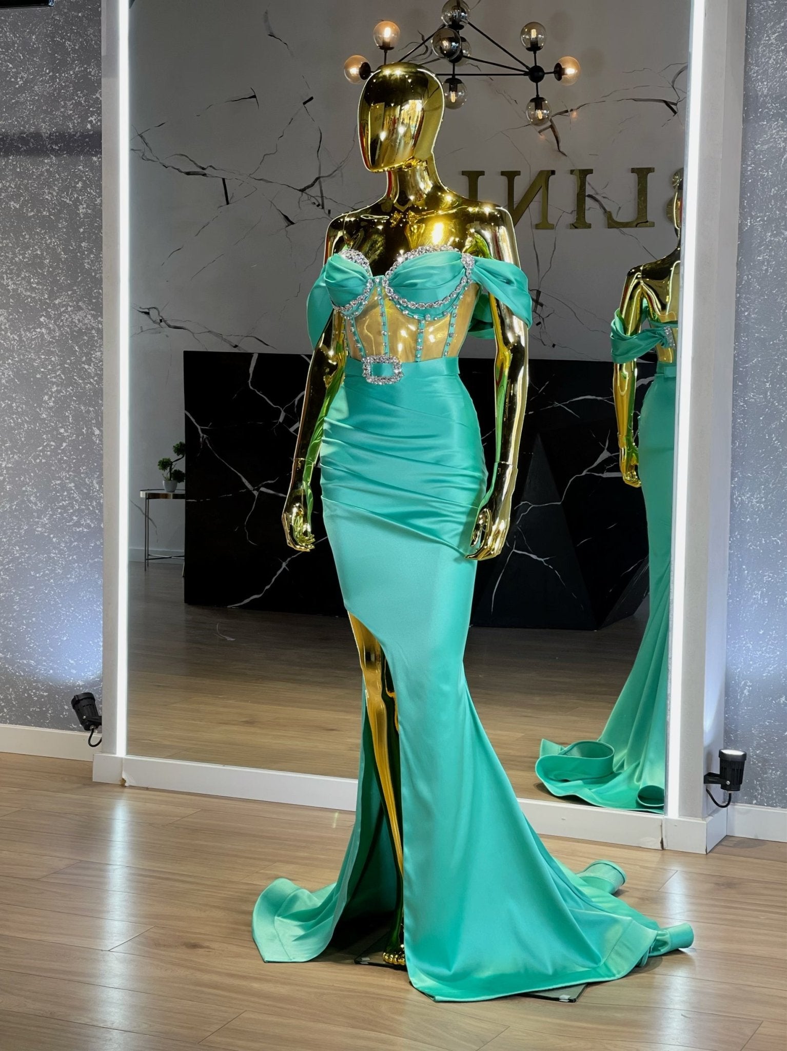 Deep SlitLuxuriousOff-ShoulderWomen - Blini Fashion House