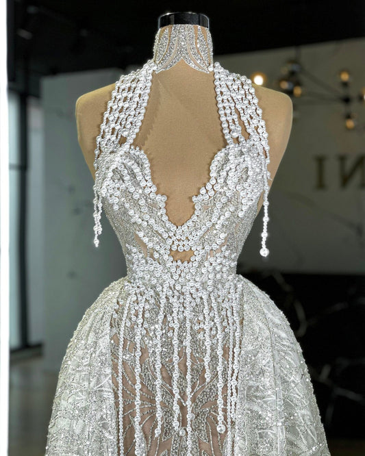 BridalGownHigh NeckWomen - Blini Fashion House