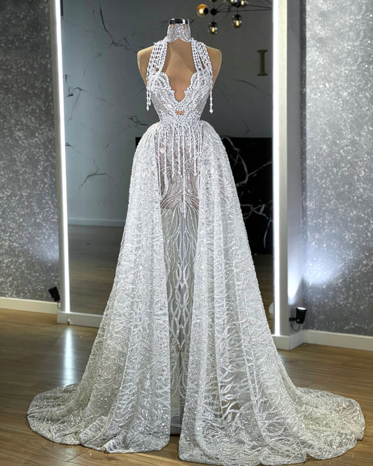 BridalGownHigh NeckWomen - Blini Fashion House