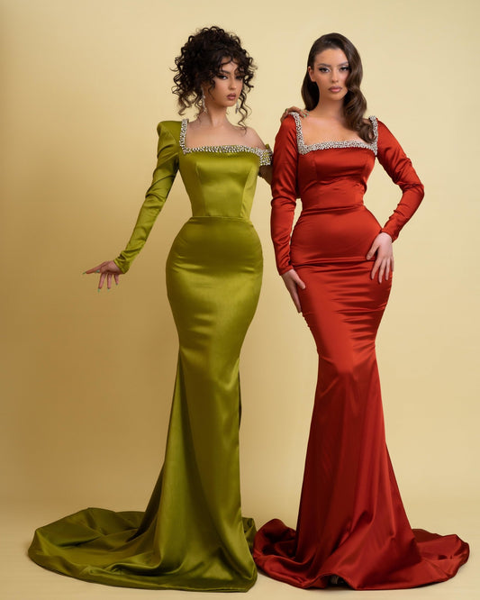 Stylish Satin Dresses in Vibrant Colors