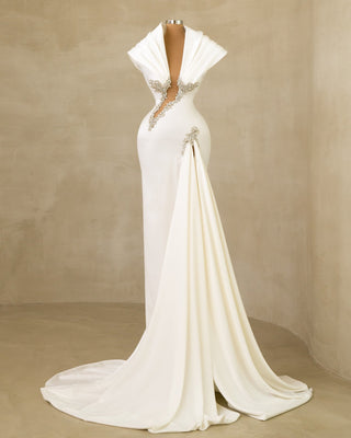 Bridal Dress with Chest Cut-Out: Stones and Flawless Embellishments