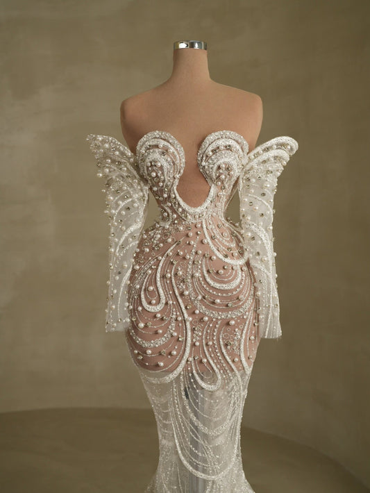 Elegant Off-Shoulder Bridal Gown