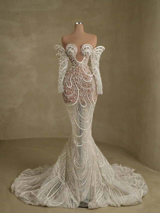 Chic Off-Shoulder Wedding Dress