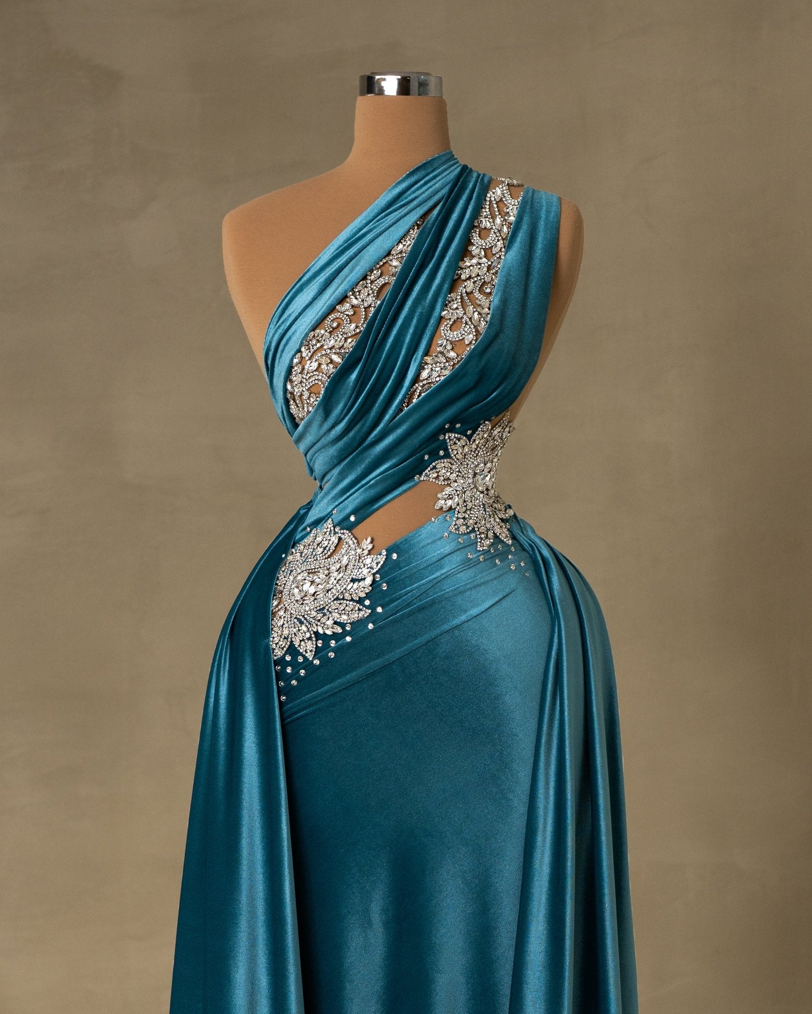 Light Blue Velvet Dress