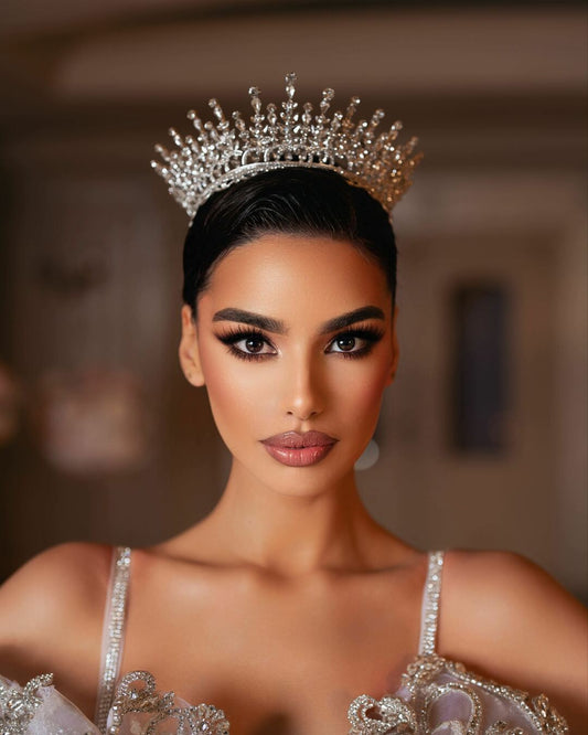 Luxurious Crown with Intricate Crystal Detailing