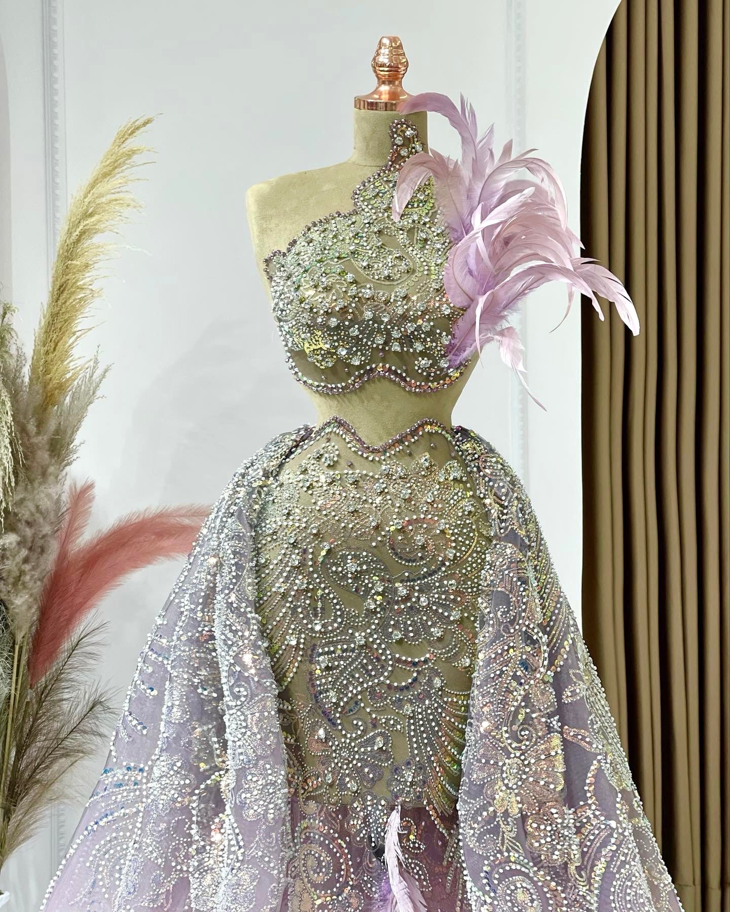 FeathersGownLight PinkWomen - Blini Fashion House