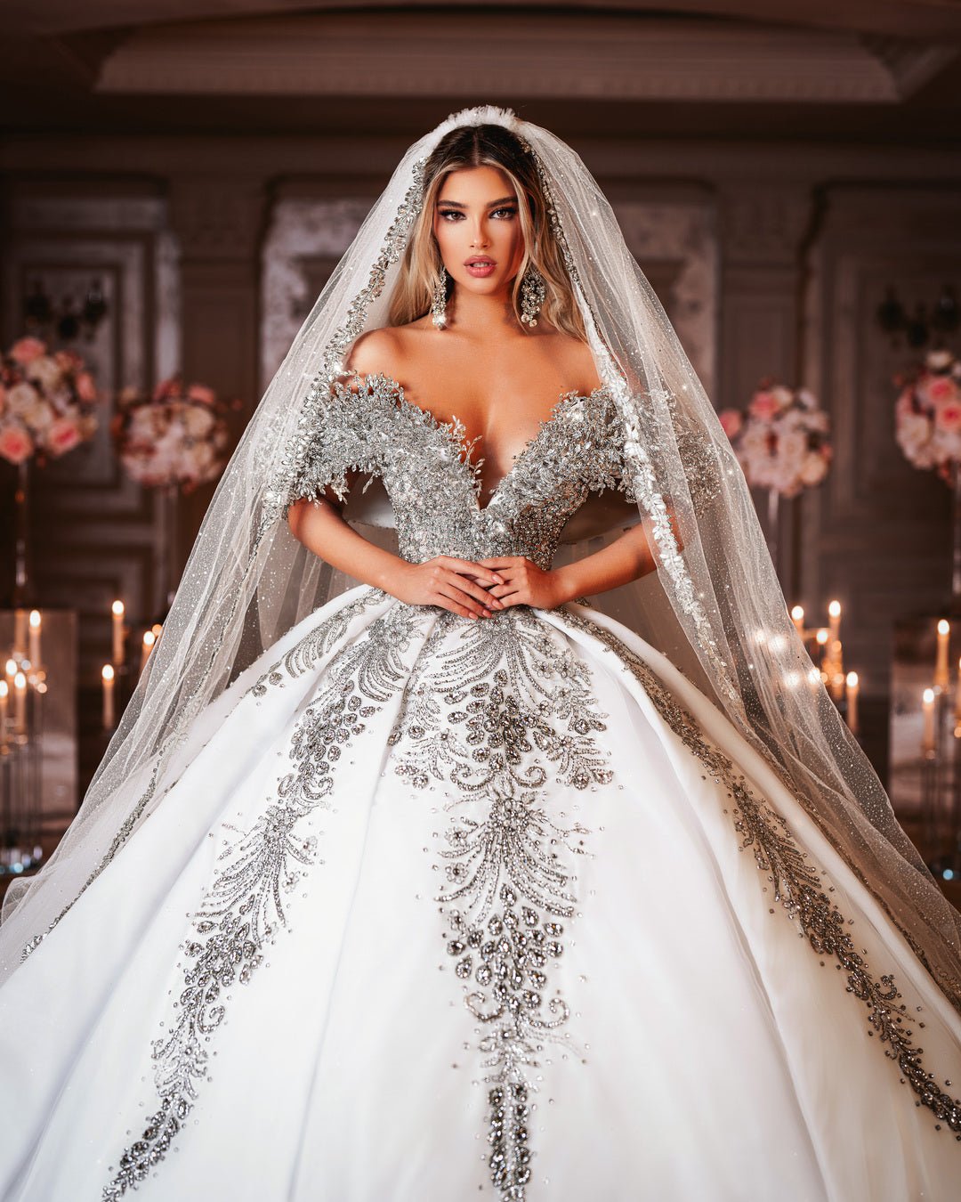Embellished bridal dress sales