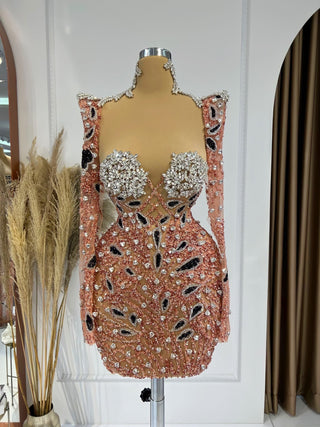 BeadsCocktail DressCrystalsWomen - Blini Fashion House