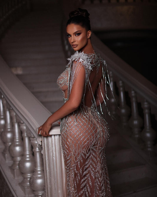 Couture sexy attire with tassels