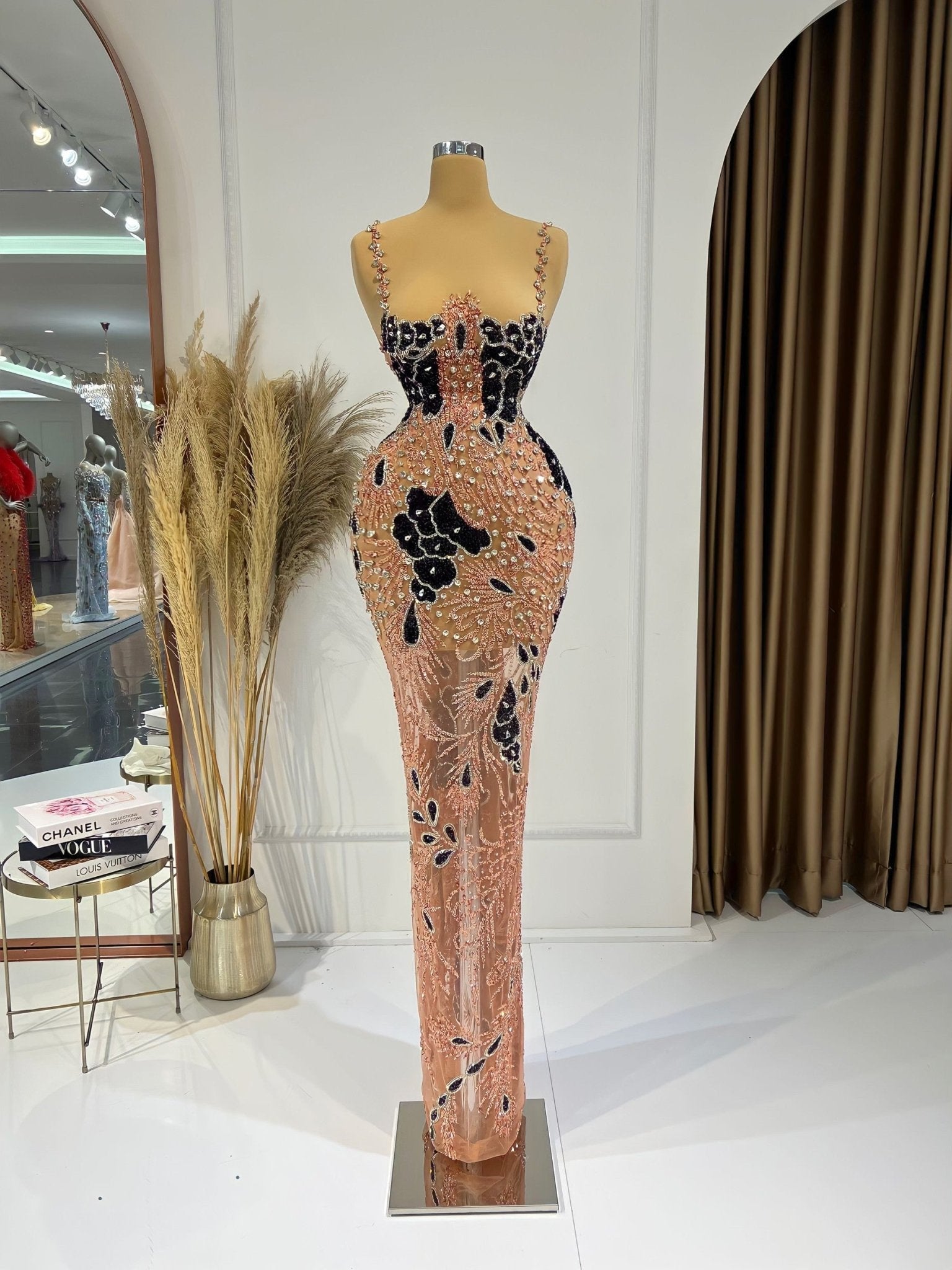 BeadsCrystalsLong DressWomen - Blini Fashion House