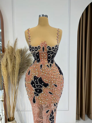 BeadsCrystalsLong DressWomen - Blini Fashion House