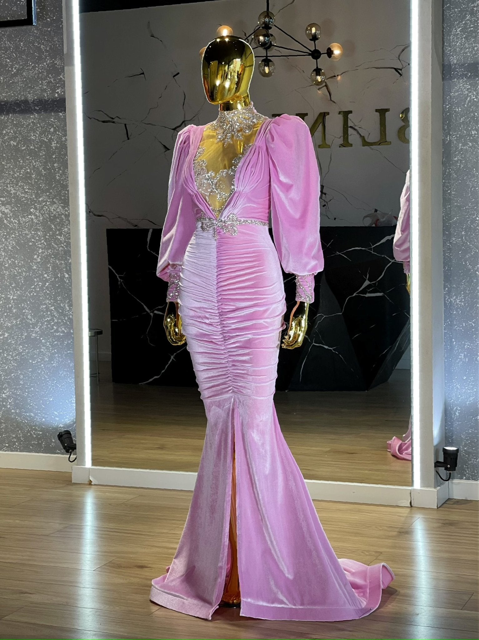 High NeckLuxuriousPuff SleevesWomen - Blini Fashion House