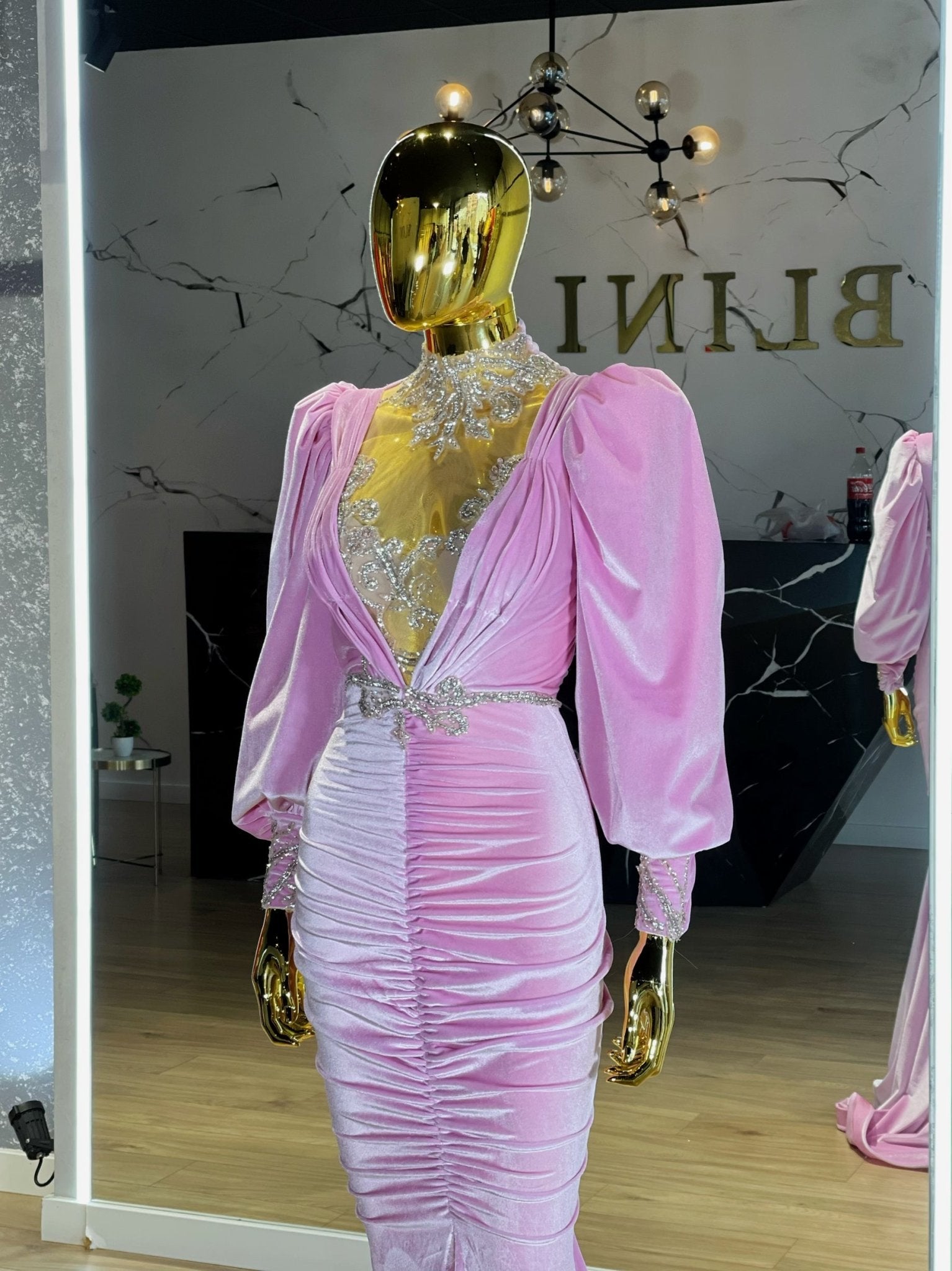 High NeckLuxuriousPuff SleevesWomen - Blini Fashion House