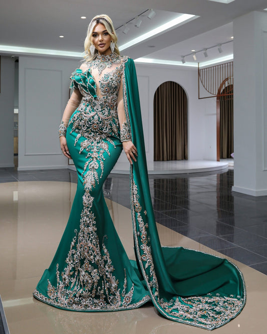 BeadsGreenHigh NeckWomen - Blini Fashion House