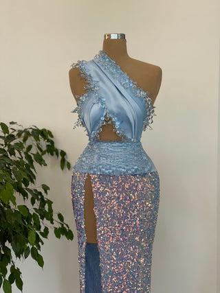 GownLight BlueLong DressWomen - Blini Fashion House