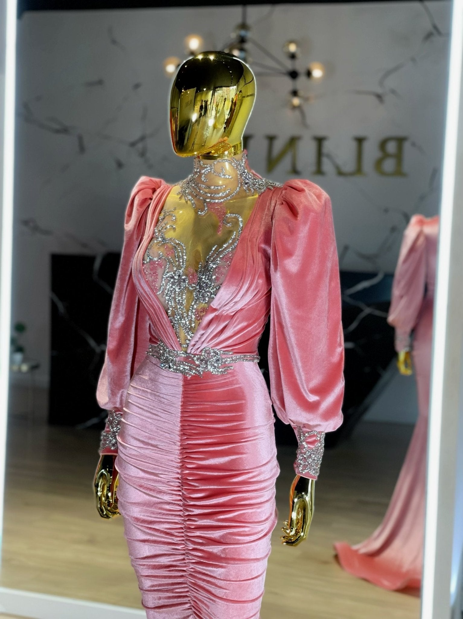 High NeckLuxuriousPuff SleevesWomen - Blini Fashion House