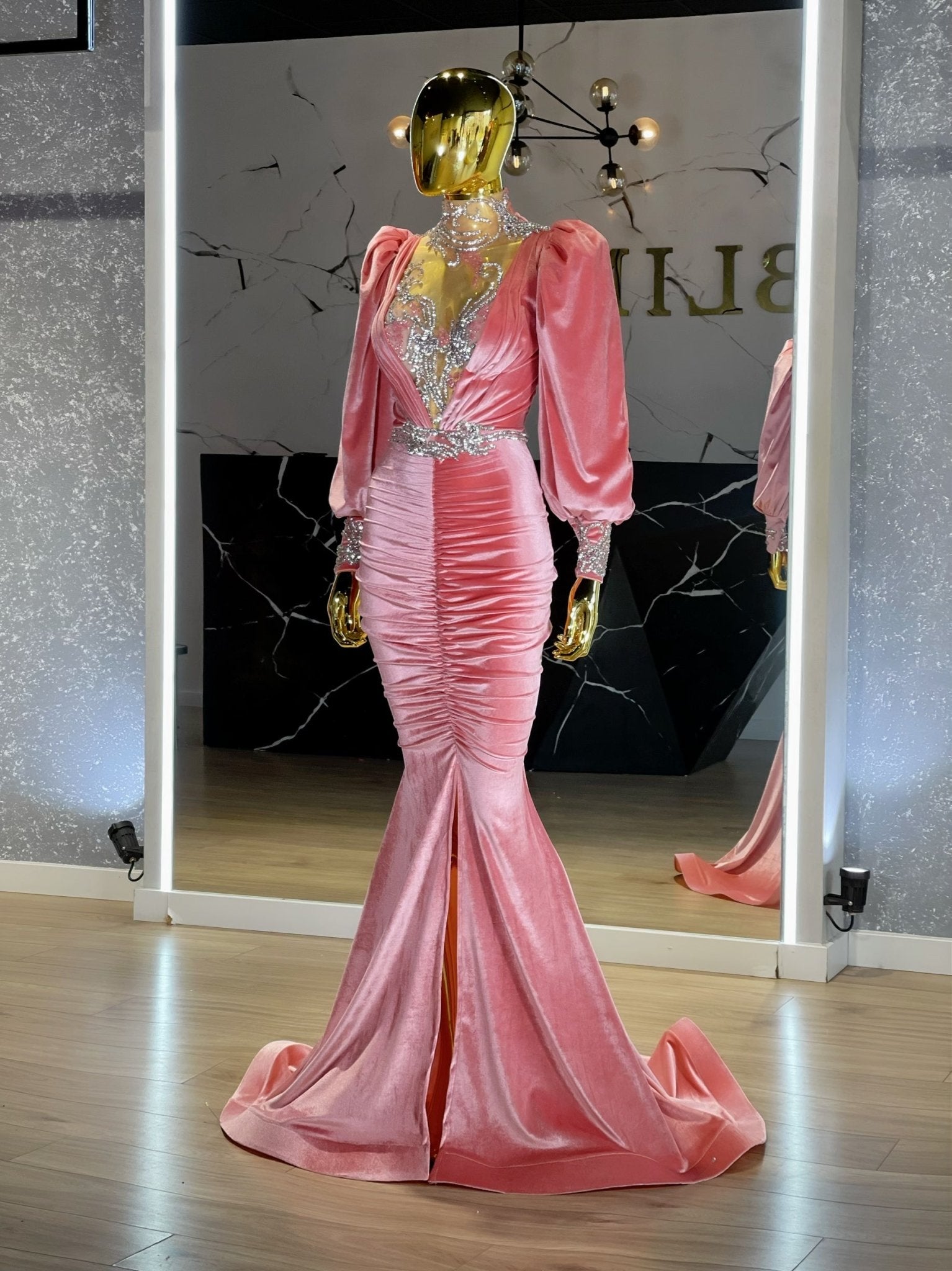 High NeckLuxuriousPuff SleevesWomen - Blini Fashion House