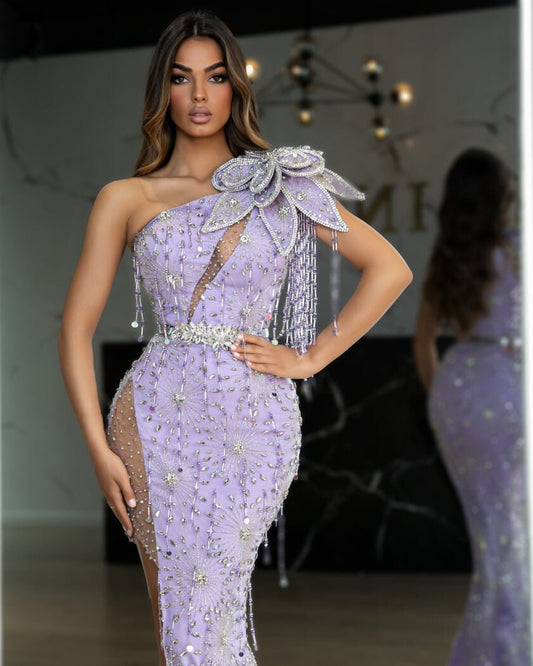 Deep SlitLong DressLuxoriousWomen - Blini Fashion House