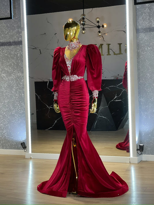 High NeckLuxuriousPuff SleevesWomen - Blini Fashion House