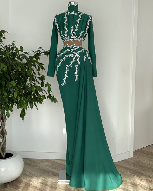 CrystalsGownGreenWomen - Blini Fashion House