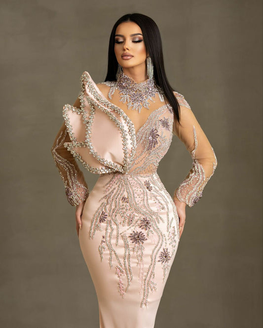 Sienna Light Pink Dress with Stones