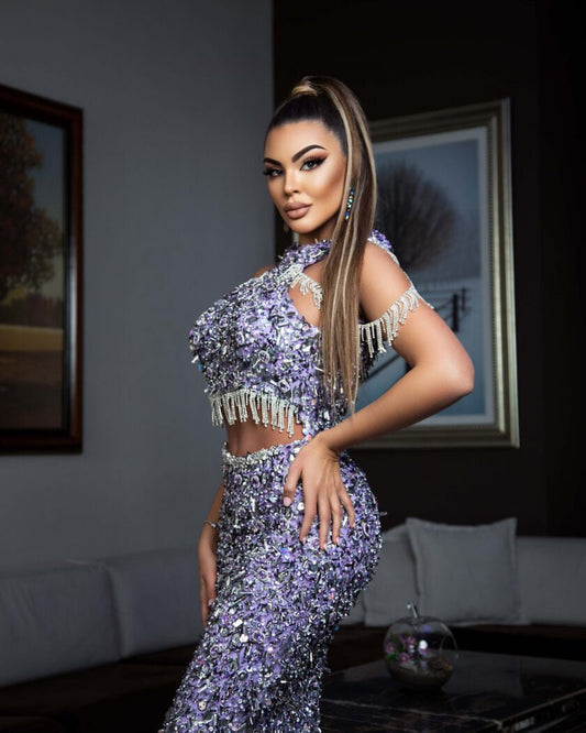 Long DressLuxoriousPurpleWomen - Blini Fashion House