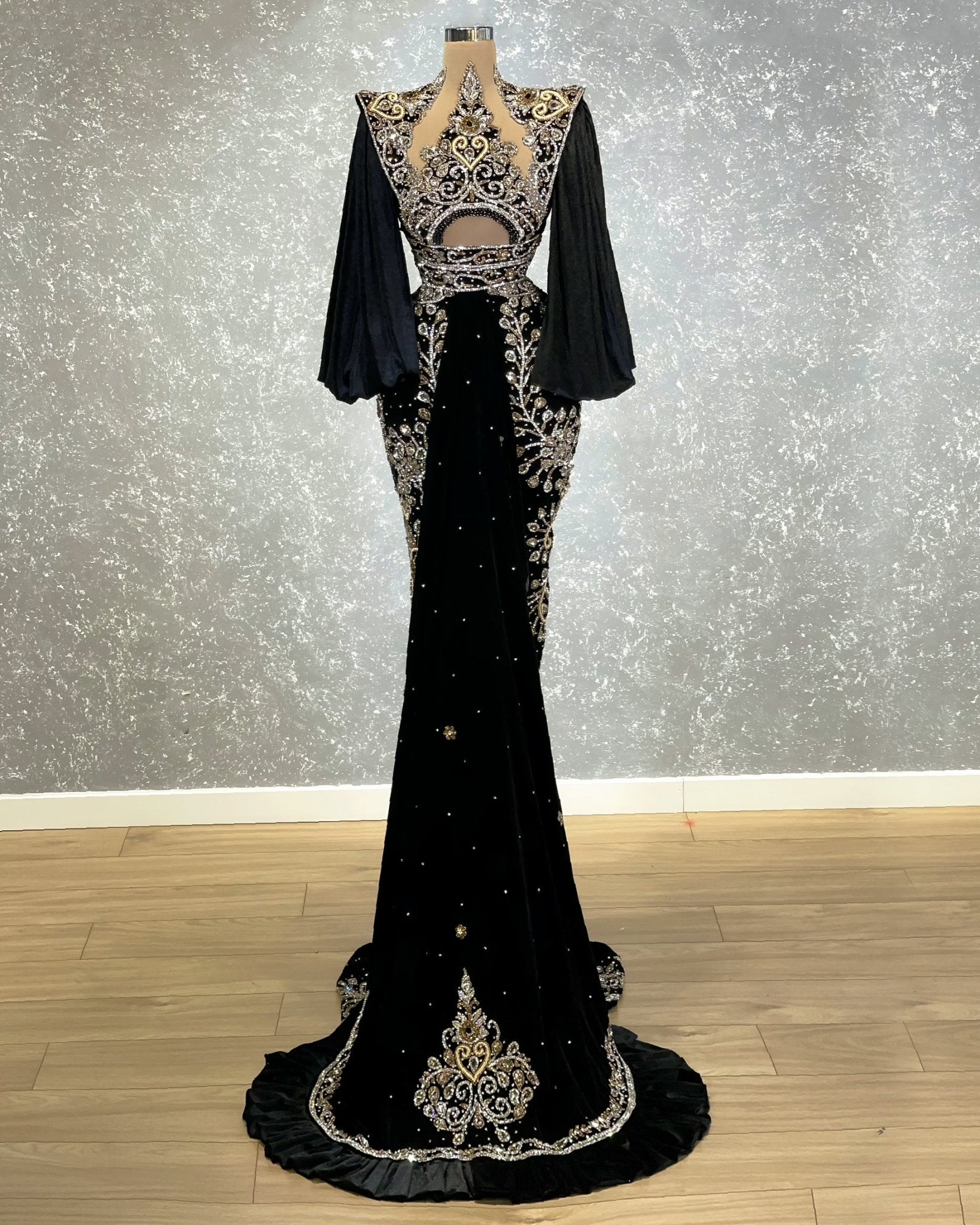 BlackCrystalsGownWomen - Blini Fashion House