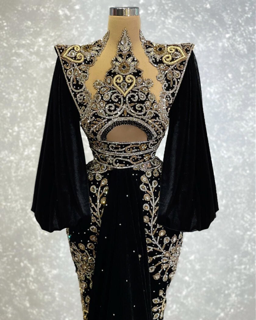 BlackCrystalsGownWomen - Blini Fashion House