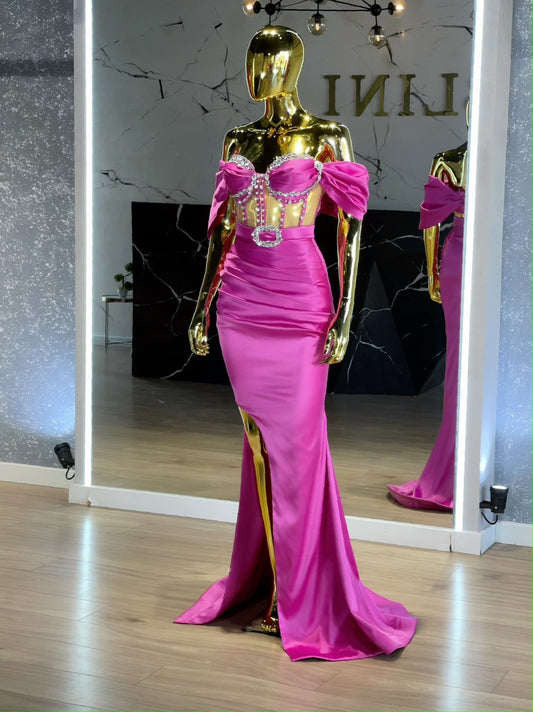 Deep SlitLuxuriousOff-ShoulderWomen - Blini Fashion House