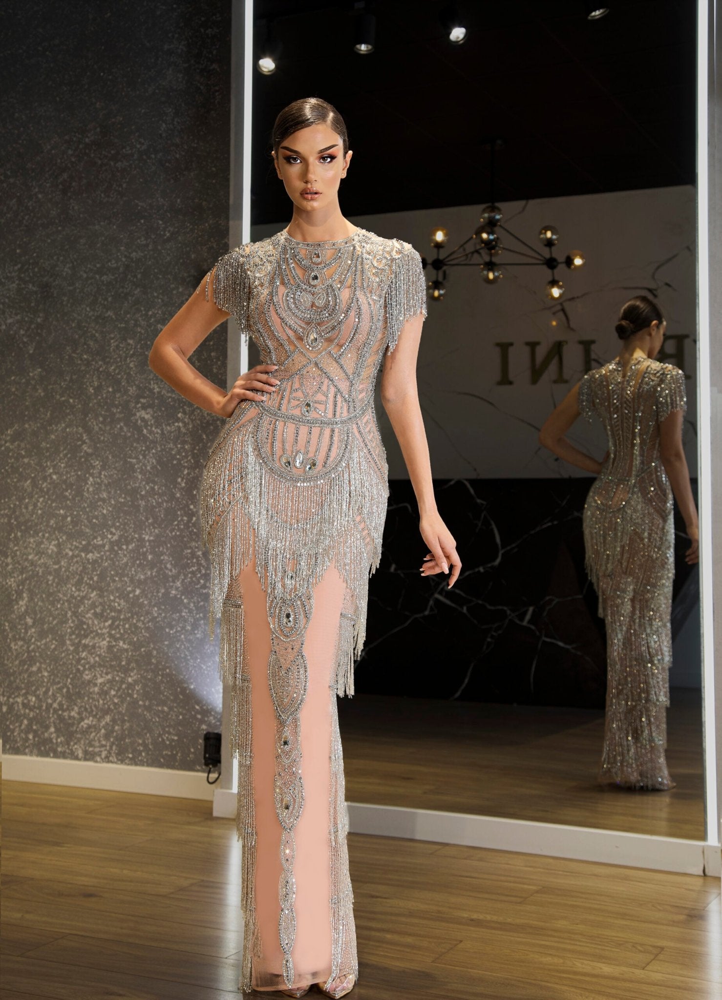 BeadsLong DressLuxoriousWomen - Blini Fashion House