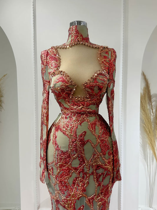 High NeckLong DressLong SleevesWomen - Blini Fashion House