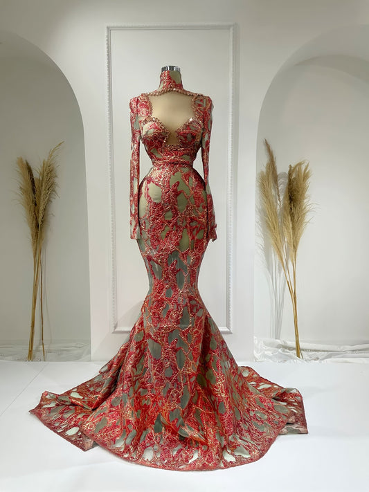 High NeckLong DressLong SleevesWomen - Blini Fashion House