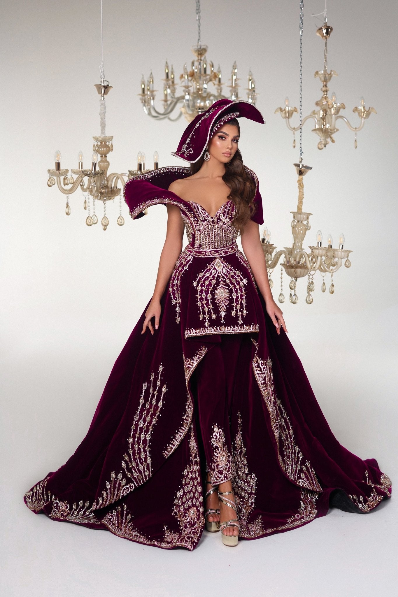 Chic Burgundy Jumpsuit - Elegant Velvet Outfit for Special Occasions